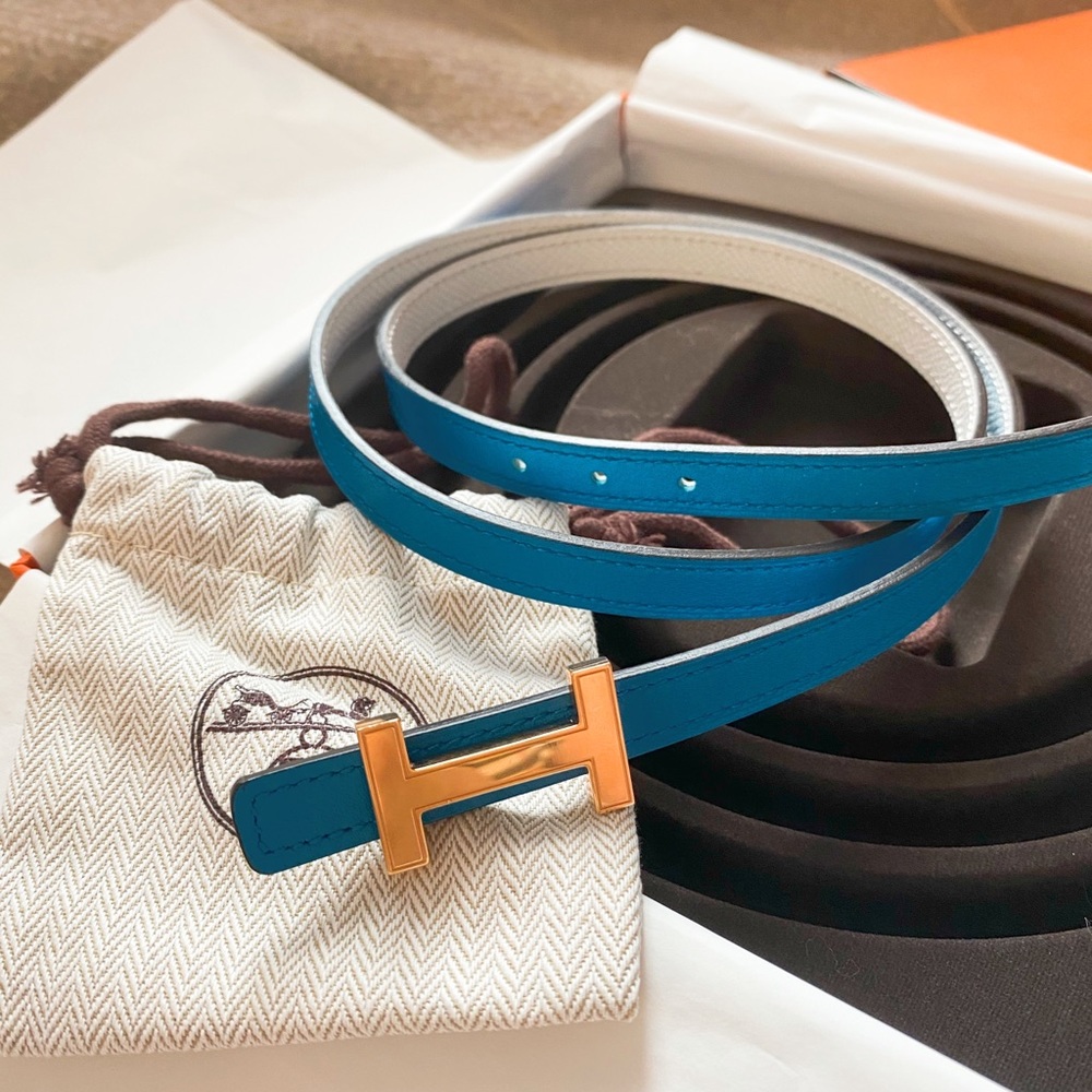 Hermès Focus belt buckle Reversible leather strap